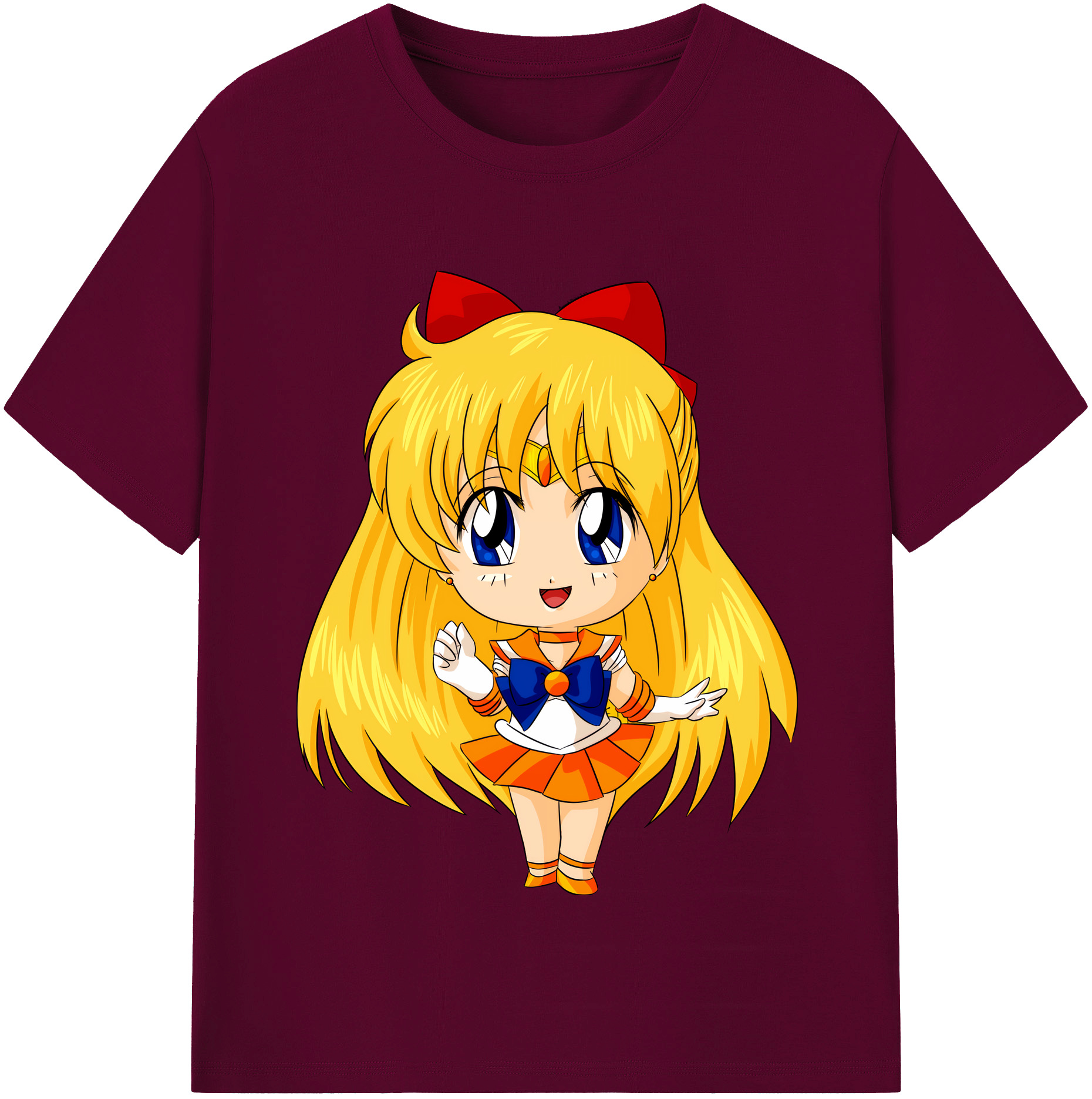（画像用） 美少女戦士セーラームーン 愛野 美奈子 あいの みなこ Sailor Moon Aino Minako レディースカジュアルプリントTシャツ（綿100％）